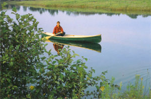Gabi in a canoe